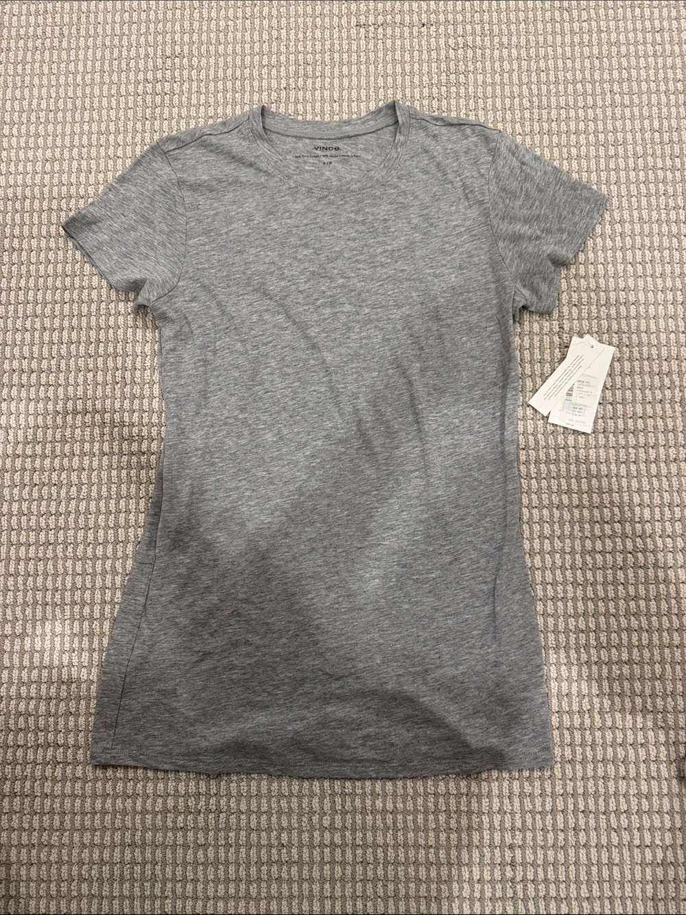 Vince Heather Gray Short Sleeve Crew Tee